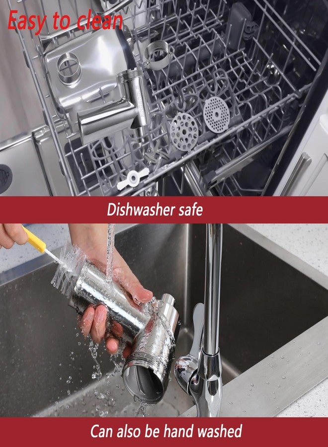 KINGEAGLE Food Grinder Attachment for KitchenAid Mixers,Stainless Steel Dishwasher Safe Meat Mincer Accessories Set Included 3 Sausage Stuffer Tubes - Image 5